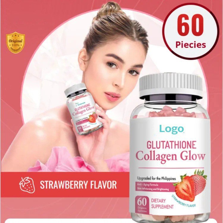Collagen Glow Skin Whitening Gummy Helps Maintain Healthy Nails Plus Collagen Skin Protect Cells from Damge Collagen Supplement