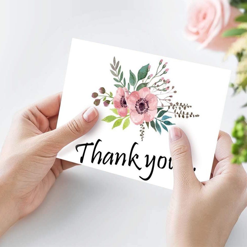 Wedding Thank you greeting card Invitation Customized to your needs Wholesale postcard Flowers wedding place card