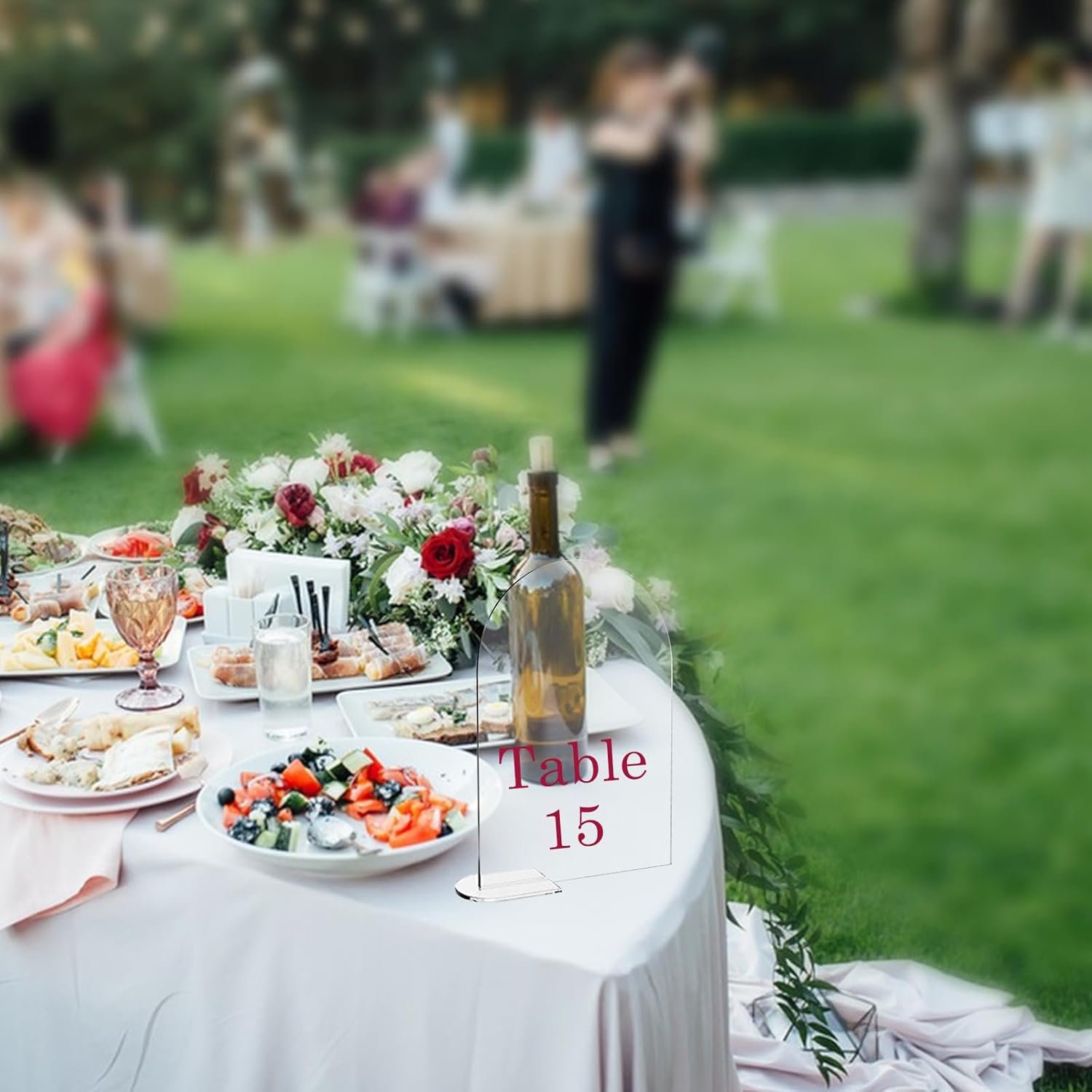Clear Blank Arch Wedding Table Numbers DIY Arch Acrylic Sign with Stand for Wedding Reception Event Party Centerpieces Decor