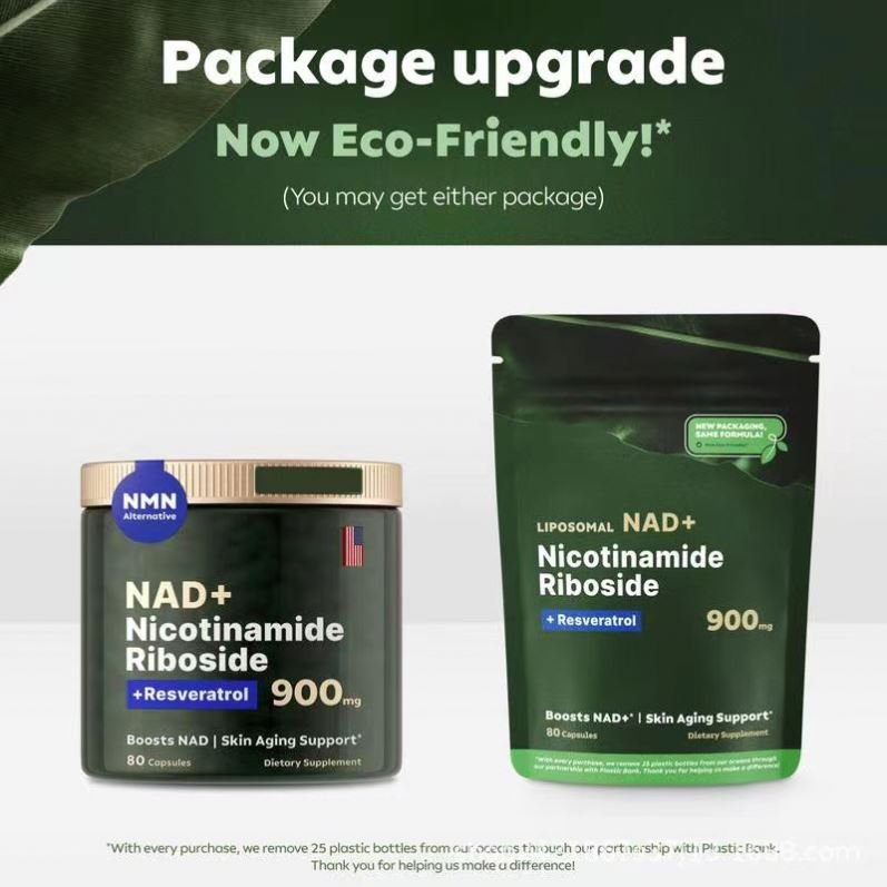 OEM Nicotinamide Riboside Resveratrol Capsules (80, 900mg). Boost NAD+, Anti-Aging Cell Booster Dietary Supplement