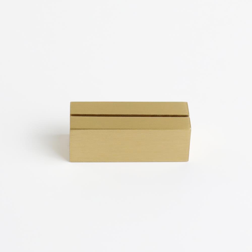 MAXERY Small Card Stand, Brass Tag Sign Card Display Card Menu Holder, Table Number Calendar Place Card Holder