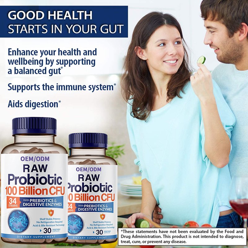 Private Label Probiotics Capsules Intestines And Stomach Health Probiotics 100 Billion Strain Probiotic Gummy