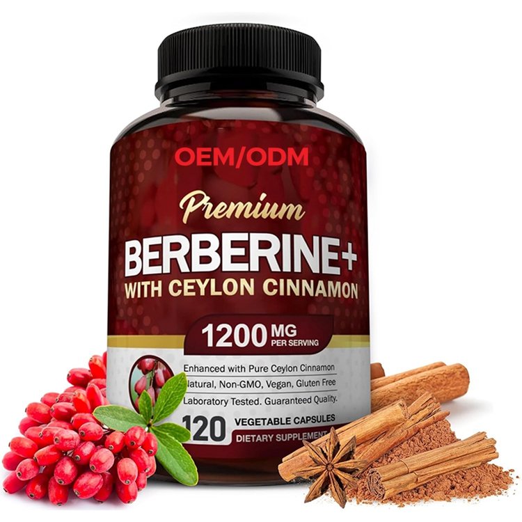 120 Capsules Premium Berberine HCL 1200mg Plus Pure True Ceylon Cinnamon Berberine HCI Root Supplements Pills for Immune System