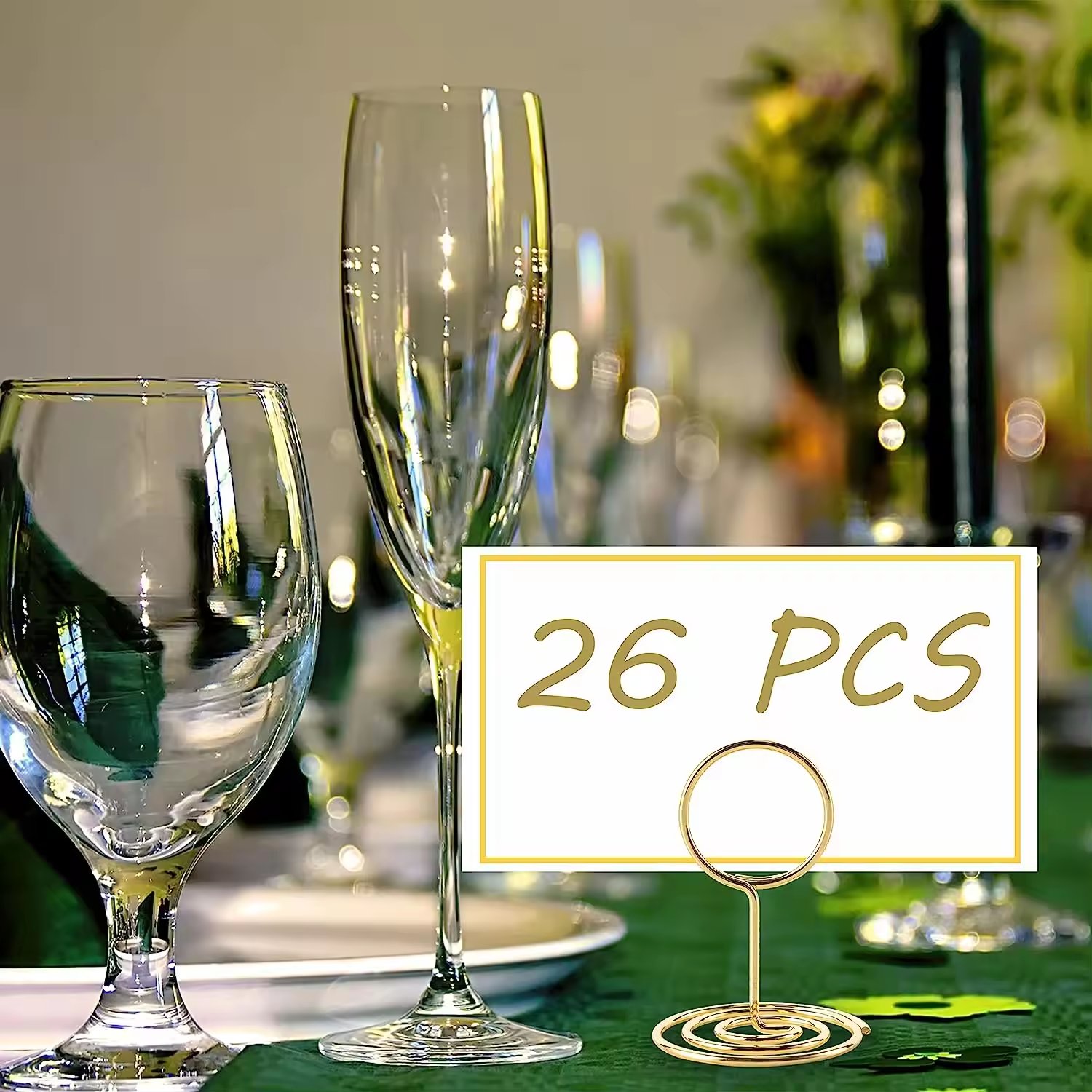 Custom Ring Shaped Small Size Table Card Picture Stands Mini Place Card Photo Holder Gold Table Number Holders