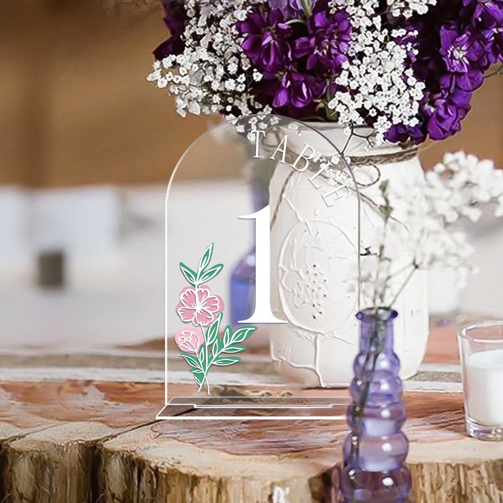 Custom Plexiglass Table Sign Holder Acrylic Arch Wedding Centerpieces Place Cards Table Numbers