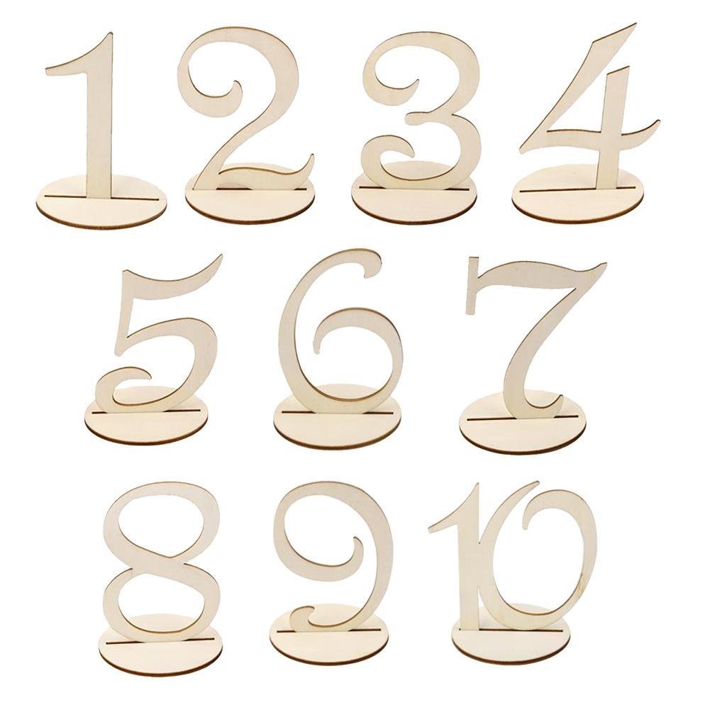Ychon Wooden crafts decoration creative wedding supplies with base DIY wedding numbers wooden table cards wedding table cards