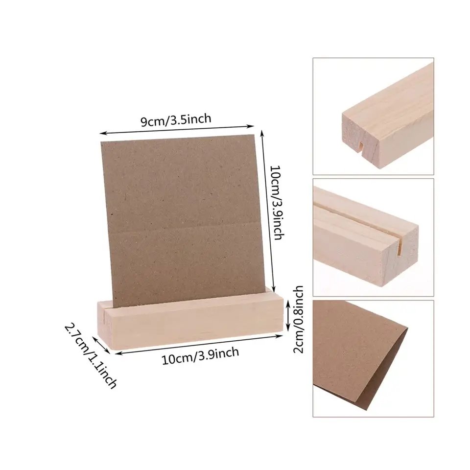 Table Card Display Wood Stand For Home Cards Name Display Table Stand Blank Custom Wood Business Card Holder
