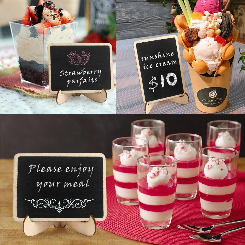 OurWarm 10pcs Chalkboard Wedding Signs Place Cards Wedding Table Numbers Card Holder for Communion Souvenirs