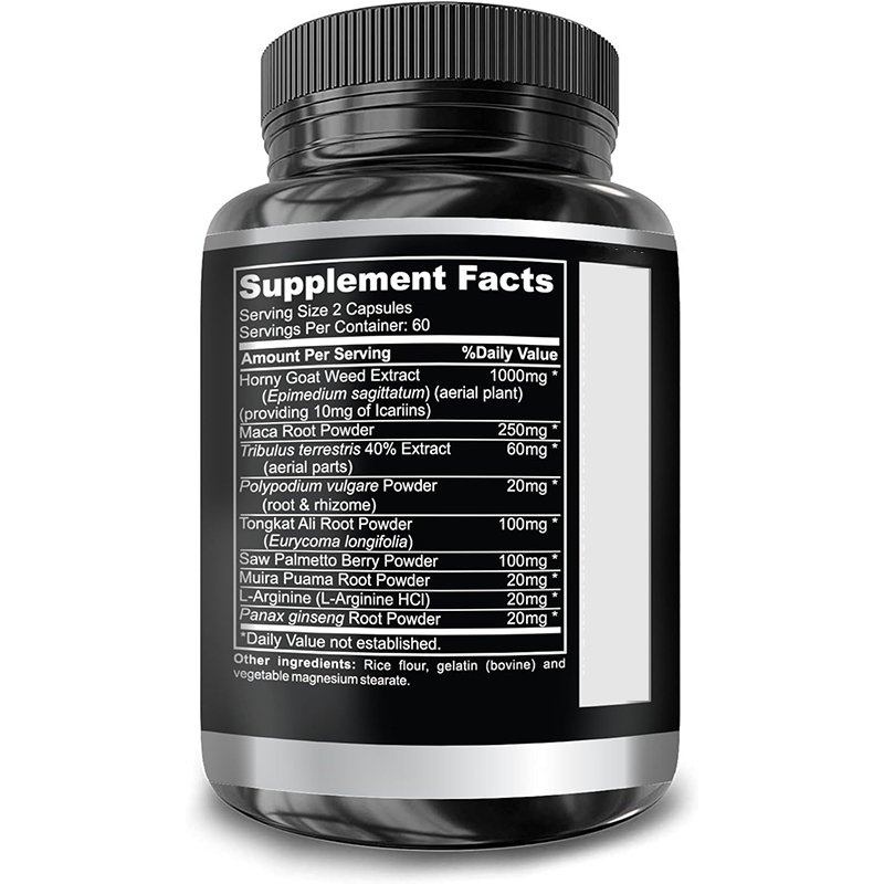 Super Strength 1590mg Horny Goat Weed 120 Capsules With Maca Arginine Boost your Health,Endurance & Energy, Joint Health