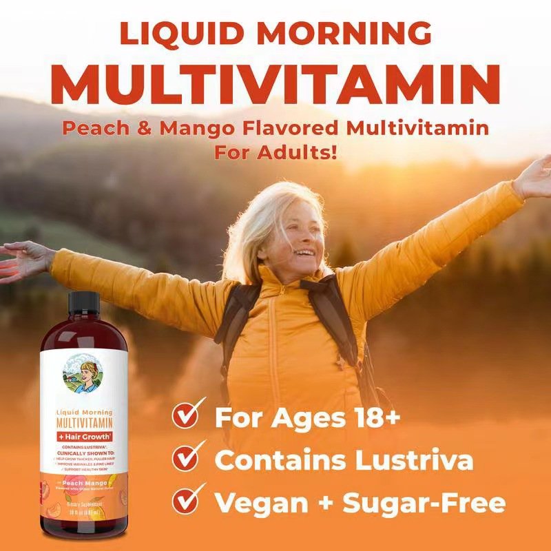 Organic hair growth multivitamin liquid morning liquid multivitamins supplement multivitamins