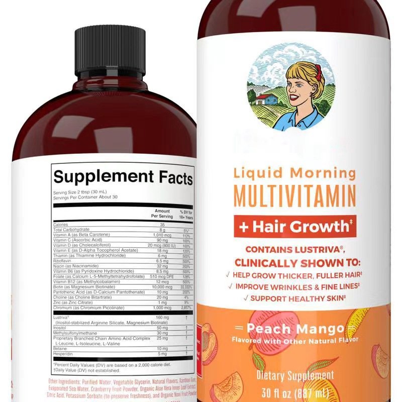 Organic hair growth multivitamin liquid morning liquid multivitamins supplement multivitamins