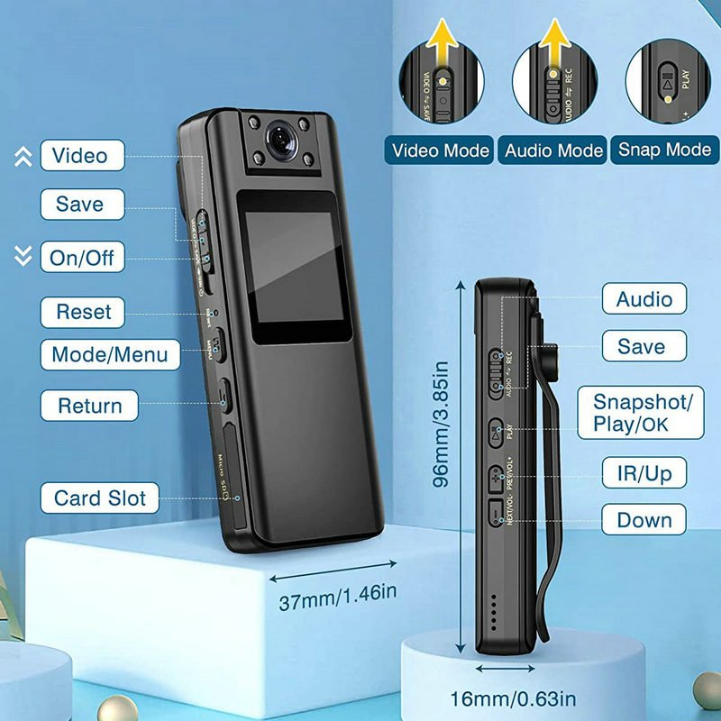 Mini Wide-Angle Lens Digital Magnetic IP Camera 1080P HD Loop Recording Night Vision Portable PC Cam Surveillance Camcorder