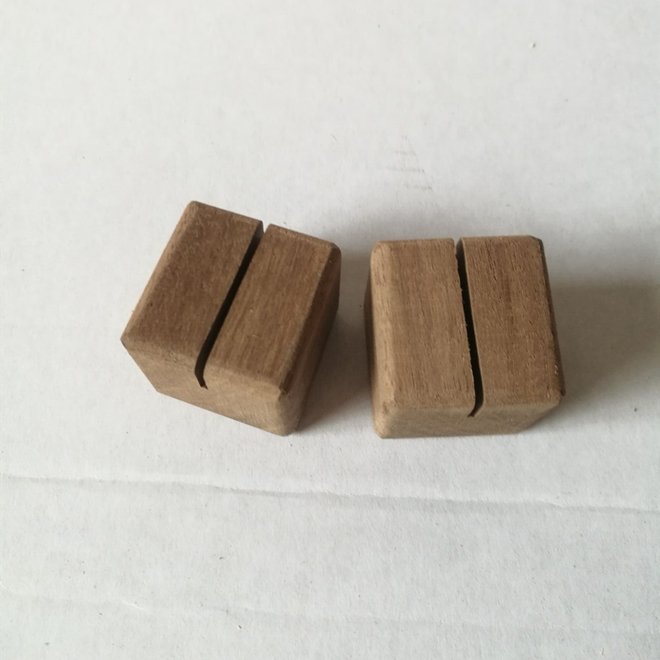 Custom Mini Walnut Photo Cube Display Table Number Stand,Place Card Holders for Name Tag Picture Reserved Sign Food Labels Menu