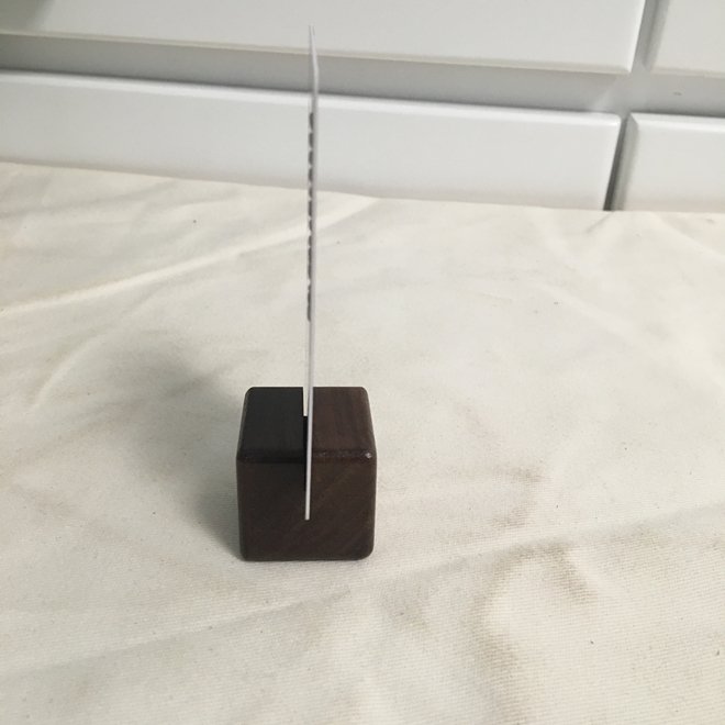 Custom Mini Walnut Photo Cube Display Table Number Stand,Place Card Holders for Name Tag Picture Reserved Sign Food Labels Menu
