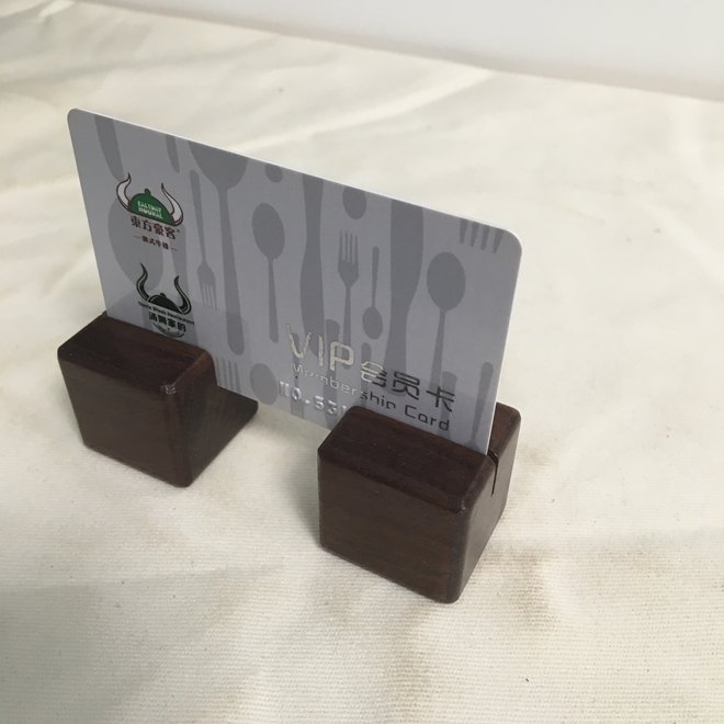 Custom Mini Walnut Photo Cube Display Table Number Stand,Place Card Holders for Name Tag Picture Reserved Sign Food Labels Menu
