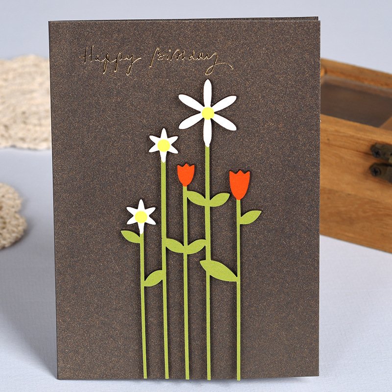 Custom insert card wooden sign chips greeting card wood carving patch unique blessing wedding birthday universal thank you card