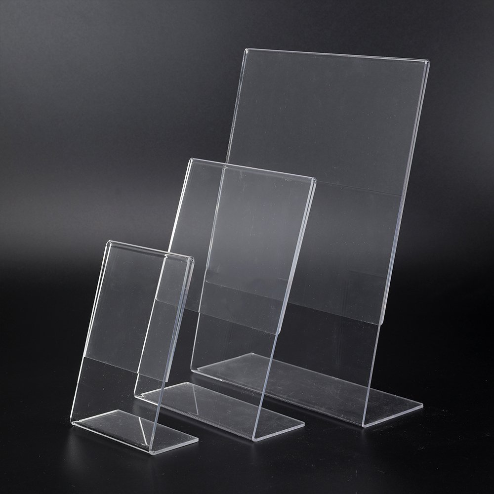 Custom Horizontal Type L Shaped A4 A5 A6 Size Table Acrylic Clear Acrylic Menu Sign Table Place Card Stand
