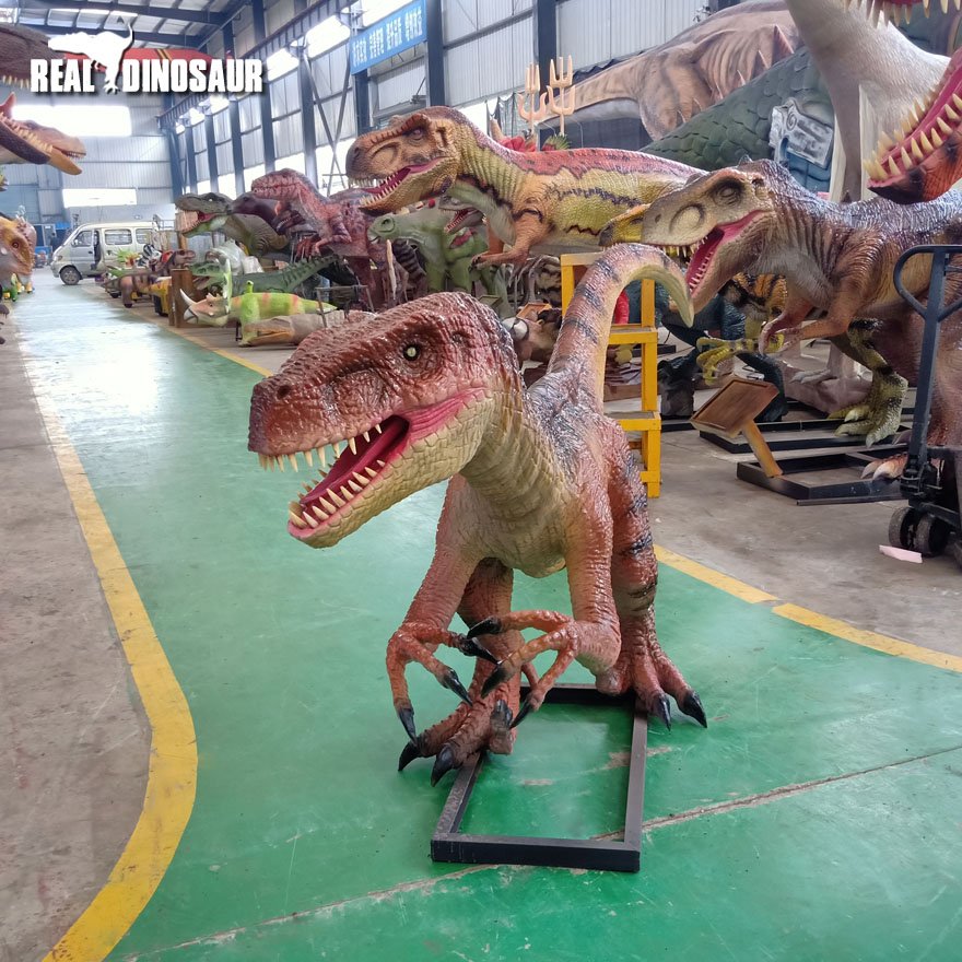Dinosaur Park Amusement Velociraptor Statue