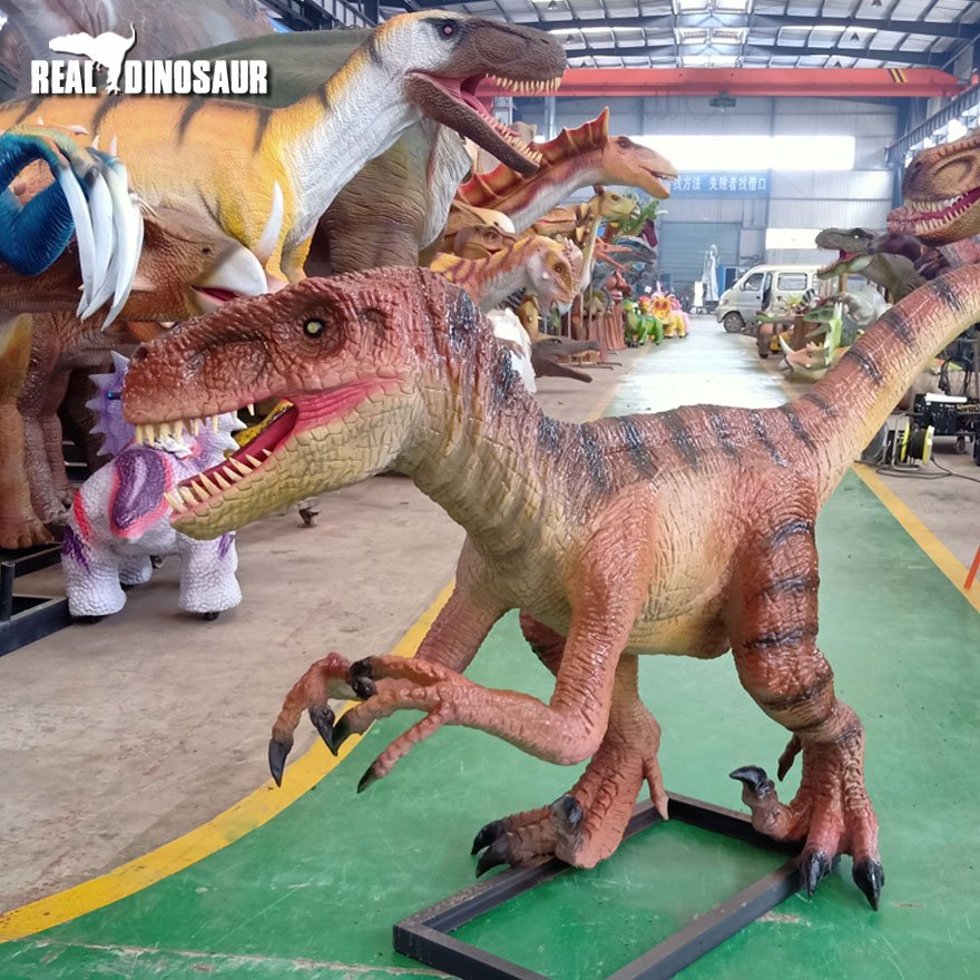 Dinosaur Park Amusement Velociraptor Statue