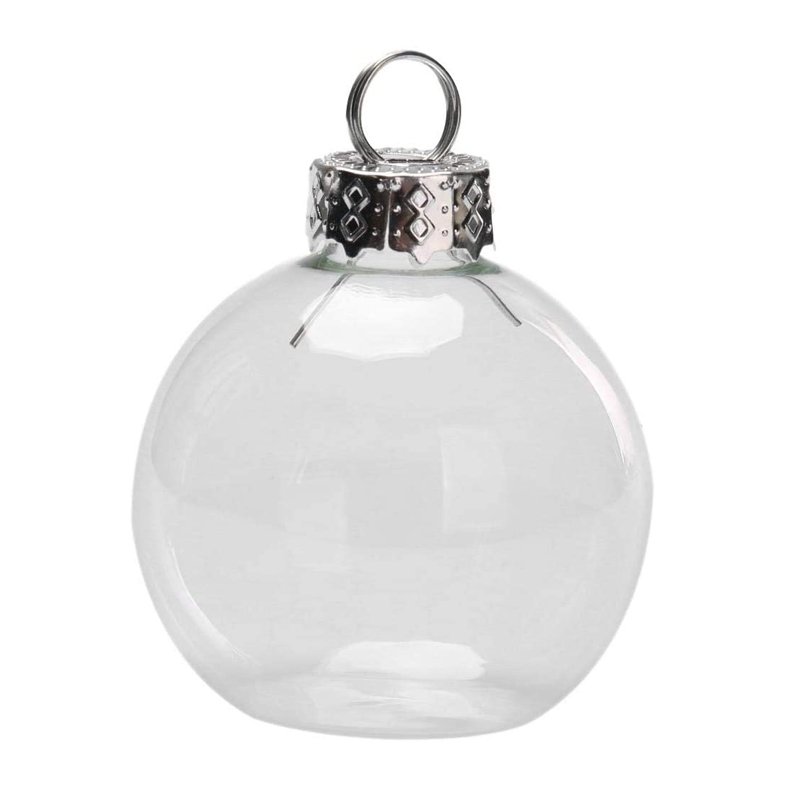 Dia6cm Clear Glass Flat Bauble Ball Place Name Card Holder For Table
