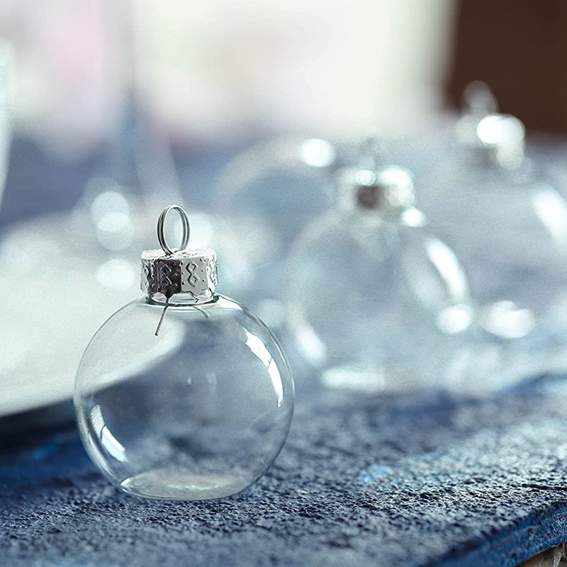Dia6cm Clear Glass Flat Bauble Ball Place Name Card Holder For Table