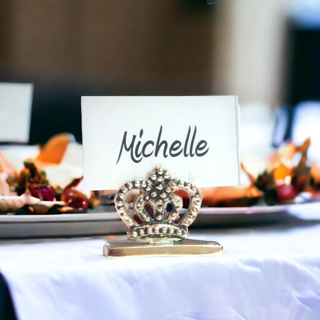 Silver Plated Crown Place Card Holder Wedding and Party Decoration High Quality Brass Perfect Wedding Favors and Gifts