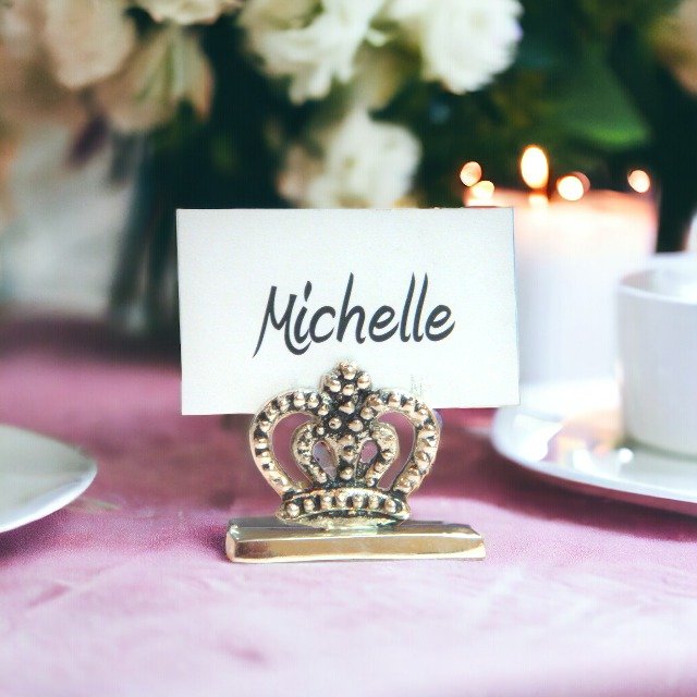Silver Plated Crown Place Card Holder Wedding and Party Decoration High Quality Brass Perfect Wedding Favors and Gifts