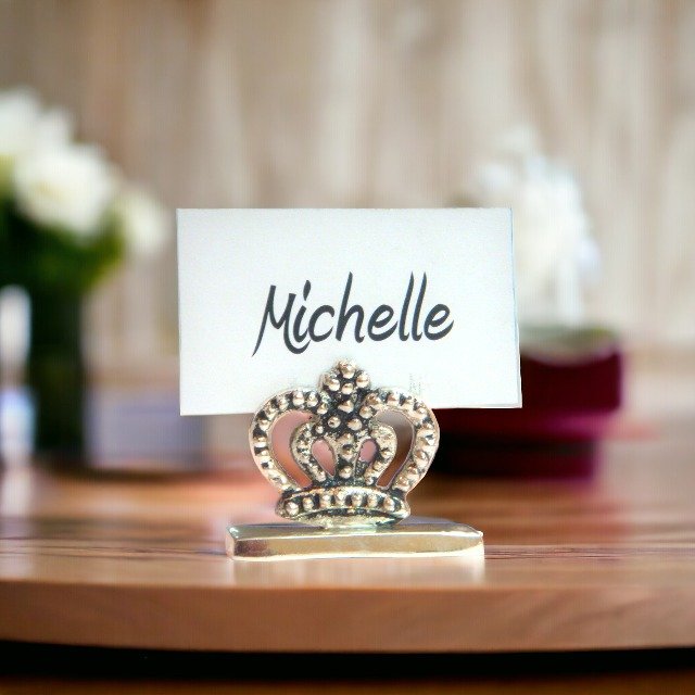 Silver Plated Crown Place Card Holder Wedding and Party Decoration High Quality Brass Perfect Wedding Favors and Gifts