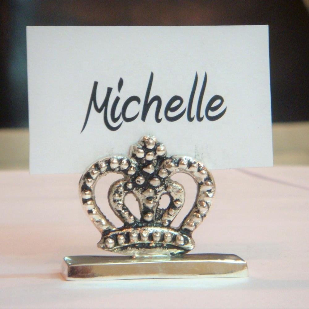 Silver Plated Crown Place Card Holder Wedding and Party Decoration High Quality Brass Perfect Wedding Favors and Gifts