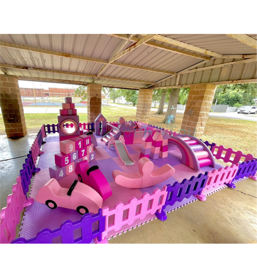 Globalltoy hot Pink and purple toddler soft play package equipment play set children indoor outdoor soft play