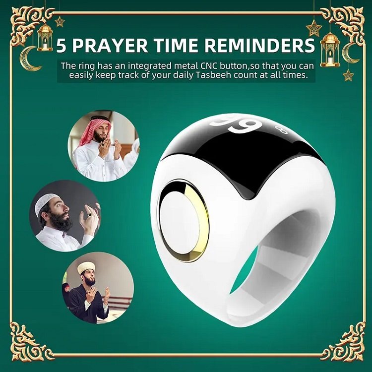 Religious Gift Glow In The Dark Black Trendy Fashion Jesus Muslim Jewelry Mens Titanium Luminous Rings Smart Ring