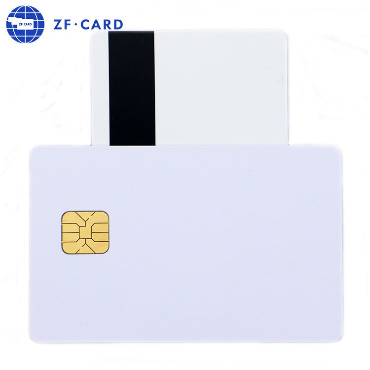Plastic PVC White Blank card With Chip And Magstripe