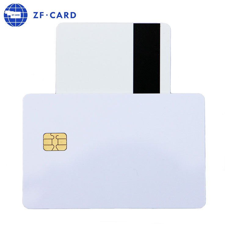 Plastic PVC White Blank card With Chip And Magstripe
