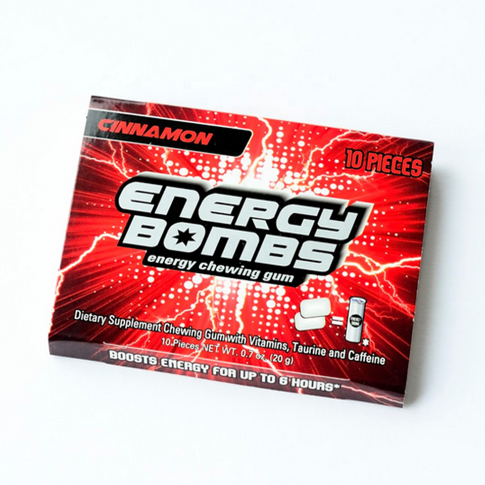 Aspartame Free 100% Xylitol, Vegan, Gluten Free & Keto Friendly, OEM spearmint Guarana caffeinated energy gum Sugar free gum
