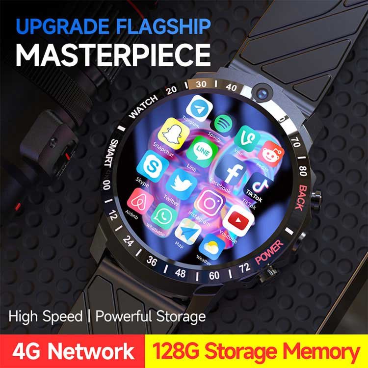 New arrival 4G smart watch dual camera 1000mah battery face recognition WIFI GPS SIM card Android smart watch men