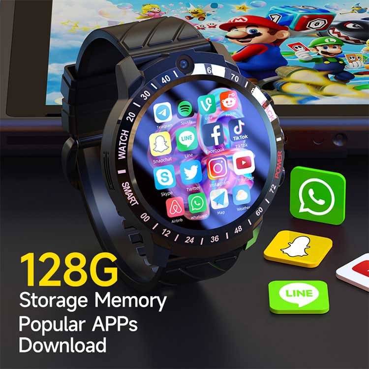 New arrival 4G smart watch dual camera 1000mah battery face recognition WIFI GPS SIM card Android smart watch men