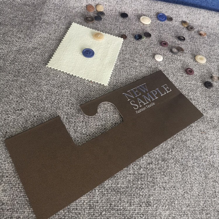 Wholesale Custom Logo Recycled Swatches Fabric Sample Cardboard Display Hanger Tag Header Cards