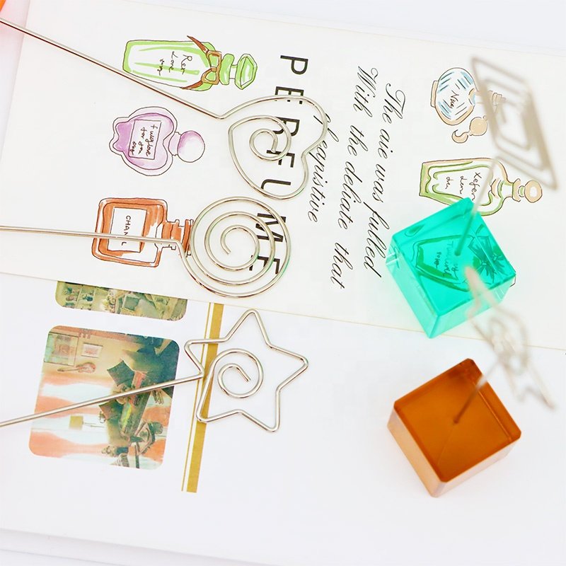 Cube Acrylic Base Shape Wire Memo Clip Table Number Card Photo Picture Memo Note Display Stand Holder