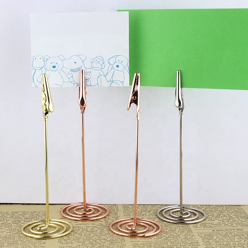 Wedding table name card holder gold silver rose gold Alligator photo card holder place card holder