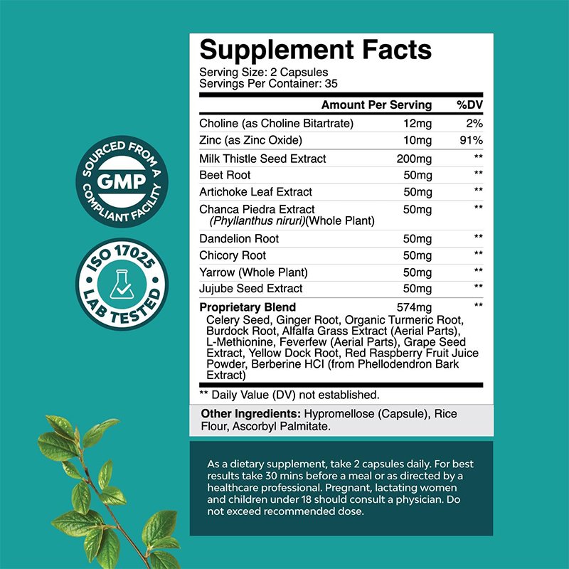 Herbal Liver Support Supplement With Milk Thistle Dandelion Root Turmeric And Artichoke Extract Silymarin Milk Thistle