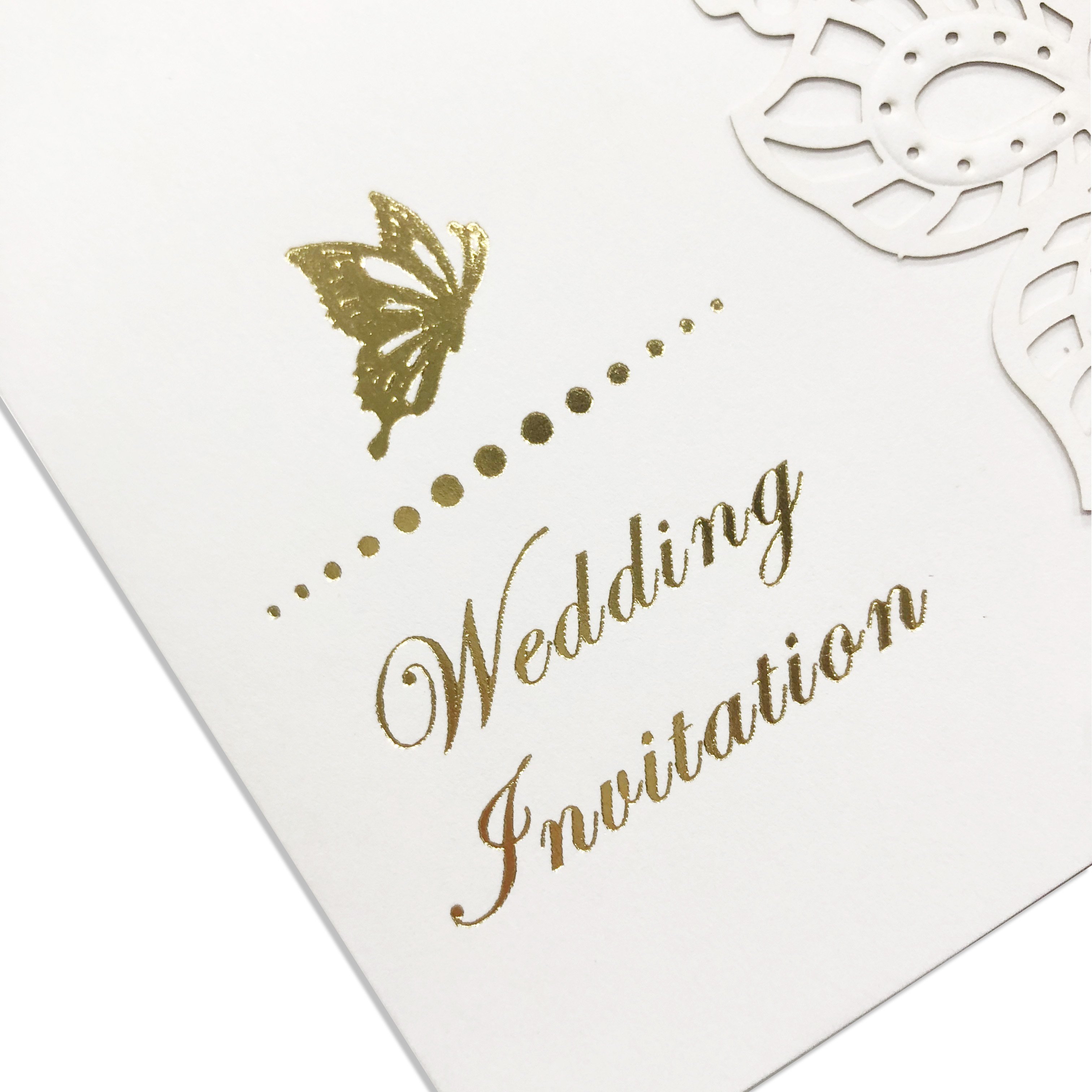 Personalized matte uncoated paper laser cut wedding place cards luxury invitation 3 fold card wedding invitation