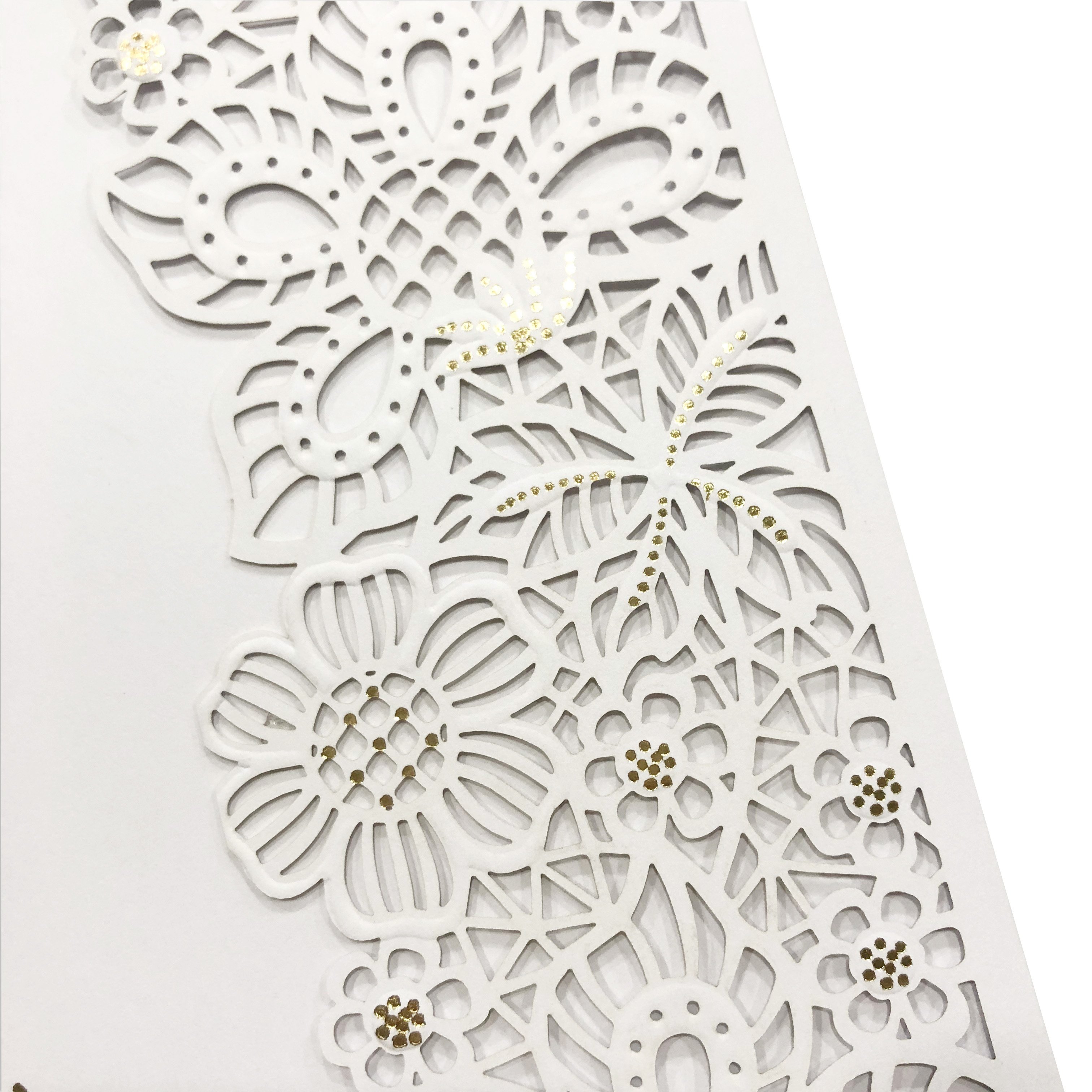 Personalized matte uncoated paper laser cut wedding place cards luxury invitation 3 fold card wedding invitation