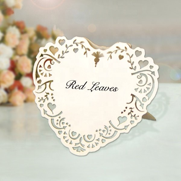Wedding cutting heart shape design table numbers stands holder wholesale place card holder for wedding party table decoration