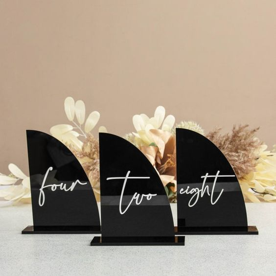 Customs Table Sign Holder Luxury Acrylic Arch Mirror Wedding Centerpieces Place Cards Table Numbers