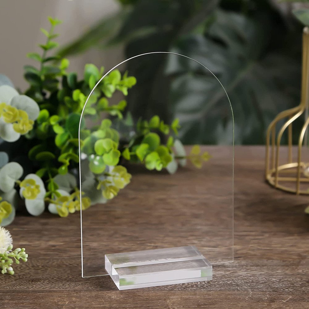 Customizable Clear Acrylic Stands Place Card Holders with Card Slot Wedding Sign Holders Table Numbers Display Stand Holders