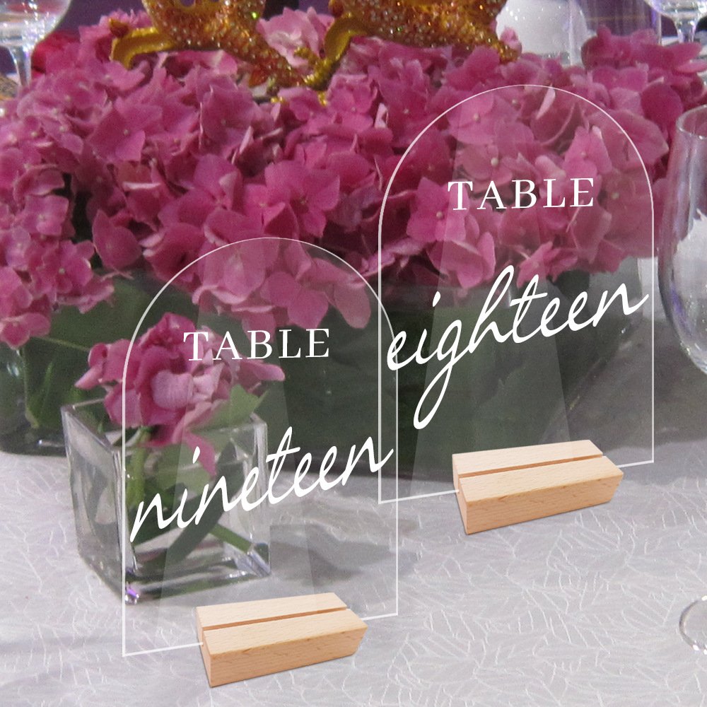 Wholesale plexiglass table holder number luxury acrylic arch mirror wedding centerpieces Place Cards Table Numbers