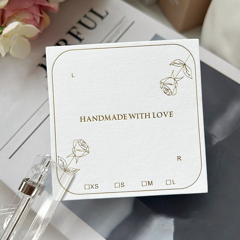 Custom design business card press on nail instruction cards jewelry display paper card for earrings