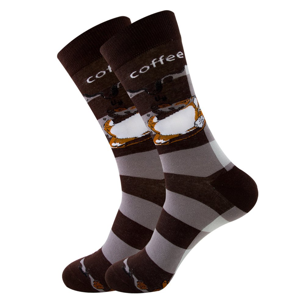 New Arrival Cartoon Cute Custom Logo Unisex Knitted Jacquard Fruit Funny Socks