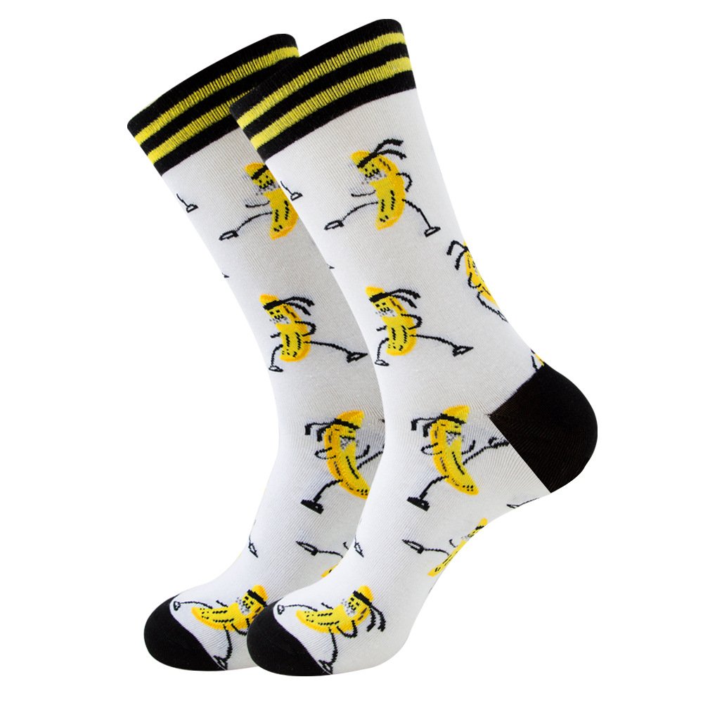 New Arrival Cartoon Cute Custom Logo Unisex Knitted Jacquard Fruit Funny Socks