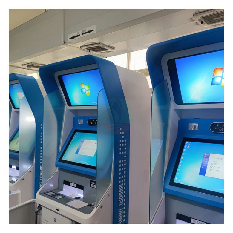 Large touch screen self-assist OEM terminals finance banking business identity bank card payment kiosk